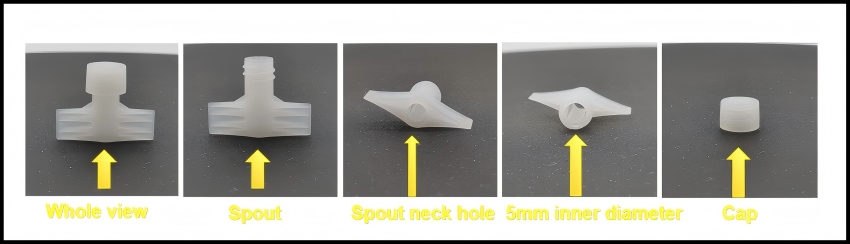 Characteristic of plastic spout with cap for personal care (HL055W)